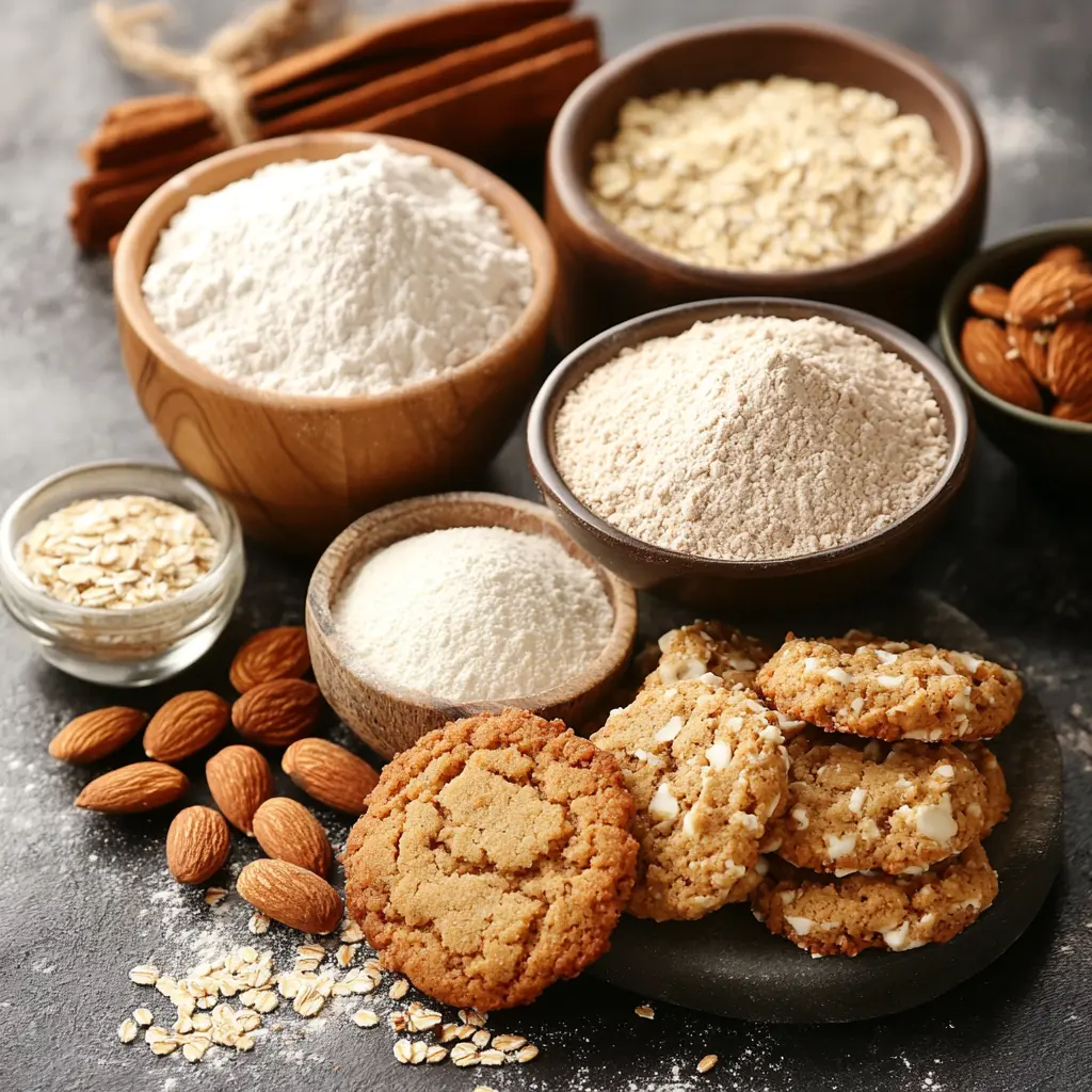 Different types of gluten-free flours for baking cookies