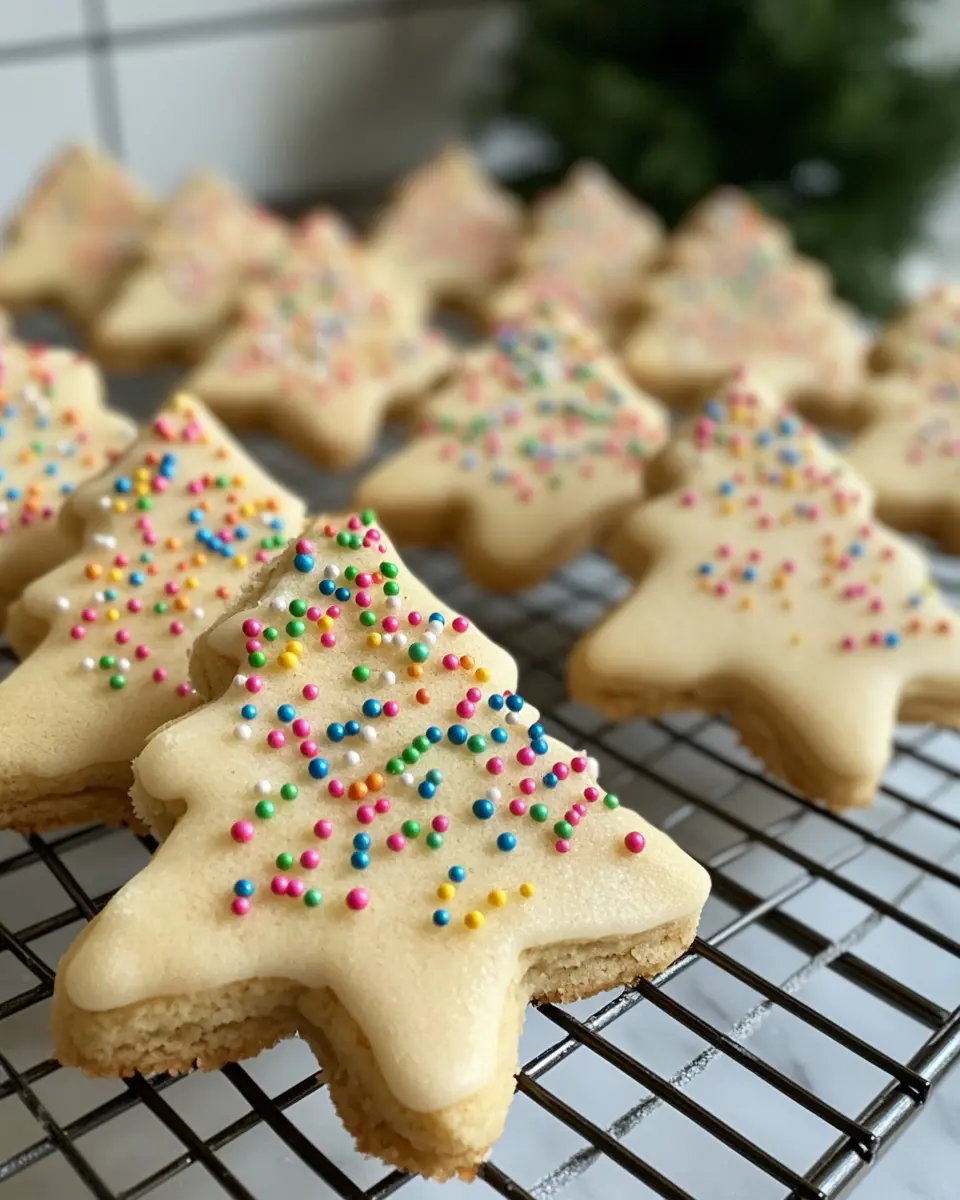 Freshly baked gluten-free sugar cookies on a cooling rack