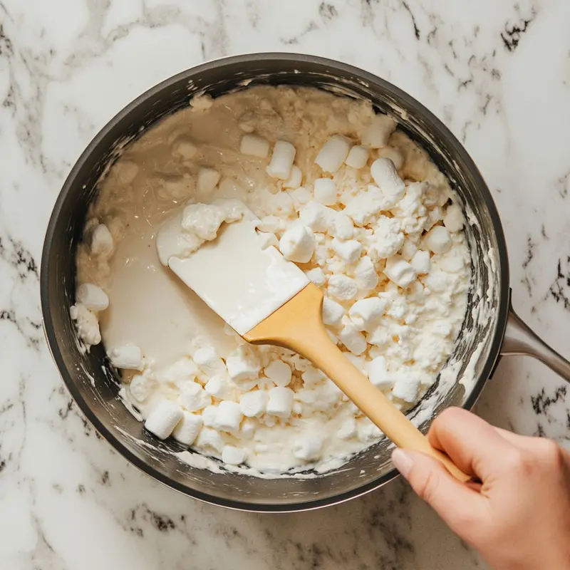 Mixing Rice Krispie Treats in a Pot