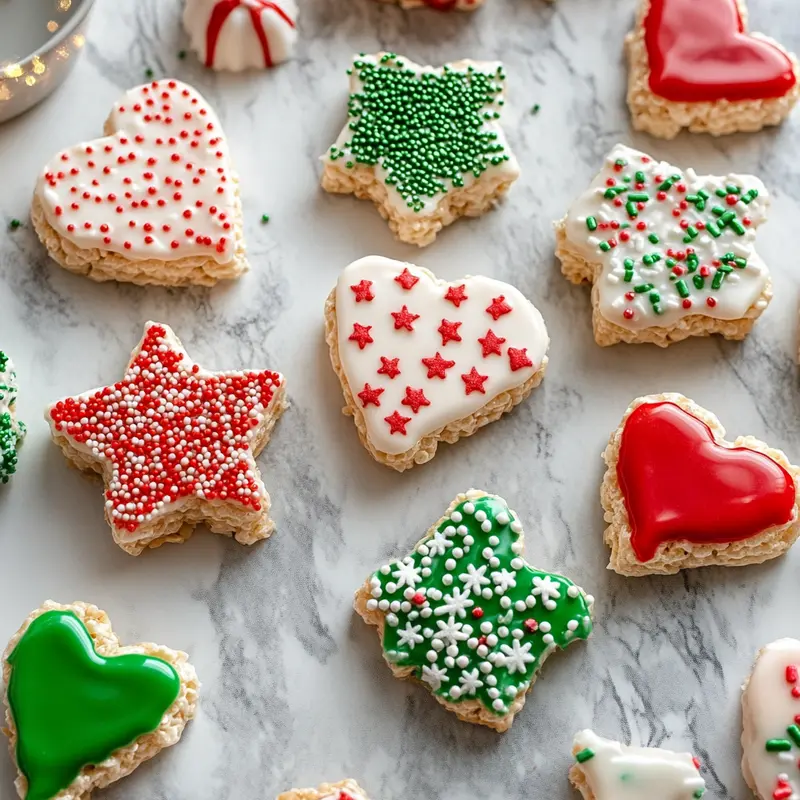 Rice Krispie Treats with Holiday Decorations