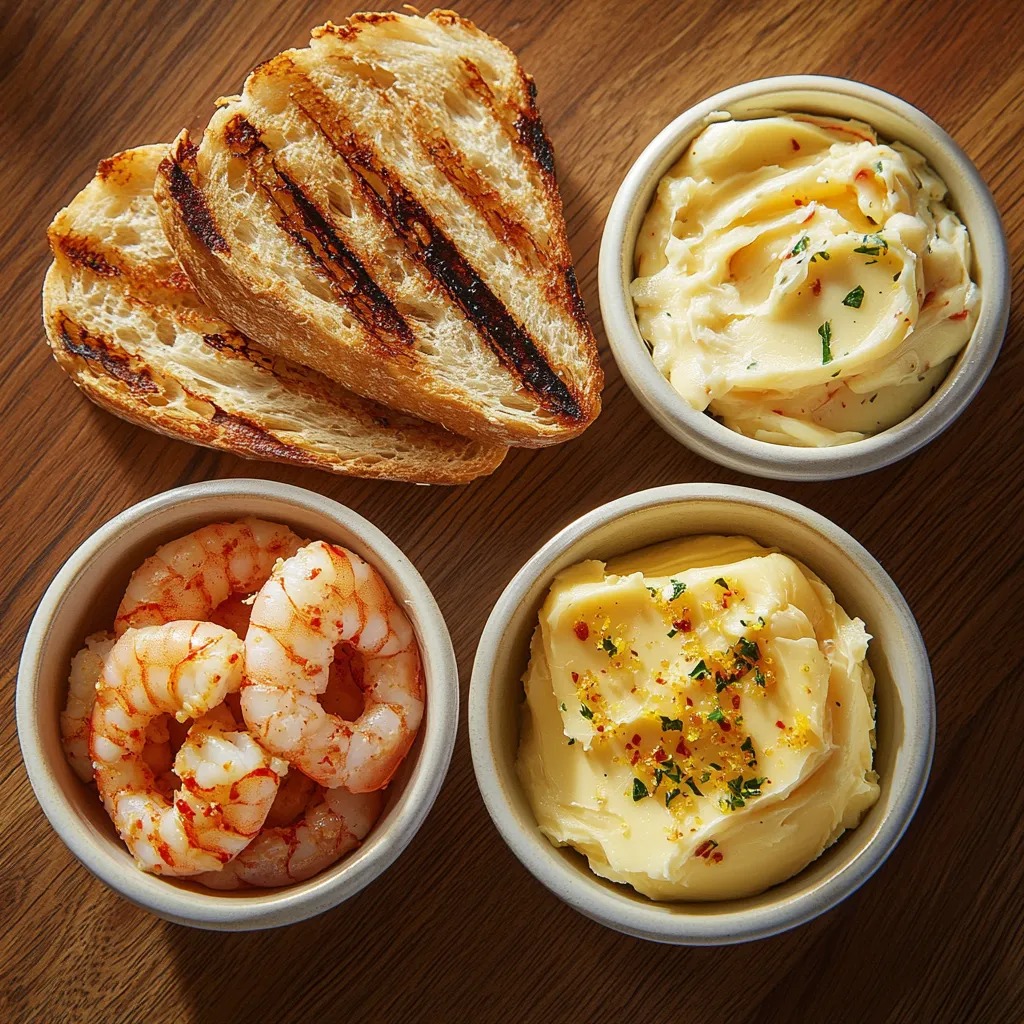Three cowboy butter variations with spices, garlic, and lemon